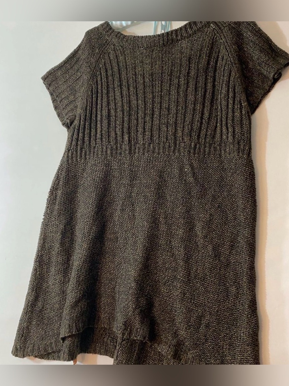 UNITED STATES SWEATERS Brown Cable Knit Sweater Vest Crew neck Cap sleeves L - Picture 3 of 12